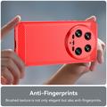 Xiaomi 14 Ultra Børstet TPU Cover - Karbonfiber - Rød