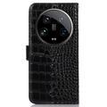 Xiaomi 14 Ultra Crocodile Series Læderpung med RFID - Sort
