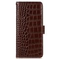 Xiaomi 14 Ultra Crocodile Series Læderpung med RFID - Brun