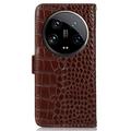 Xiaomi 14 Ultra Crocodile Series Læderpung med RFID - Brun
