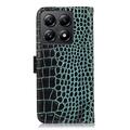 Xiaomi 14T Crocodile Series Læderpung med RFID - Grøn