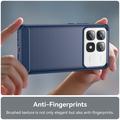 Xiaomi 14T Pro Børstet TPU Cover - Karbonfiber - Blå