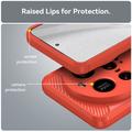 Xiaomi 15 Ultra Børstet TPU Cover - Karbonfiber - Rød