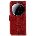 Xiaomi 15 Ultra Crocodile Series Læderpung med RFID - Rød