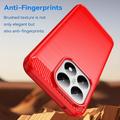 Xiaomi 15T Børstet TPU Cover - Karbonfiber - rød