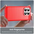 Xiaomi 15T Børstet TPU Cover - Karbonfiber - rød