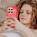 Xiaomi 15T Børstet TPU Cover - Karbonfiber - rød
