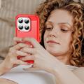 Xiaomi 17 Børstet TPU Cover - Karbonfiber - rød