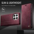 Xiaomi 17 Caseme 033 Pung Etui med Kalvemønster og RFID-blokering - Rød