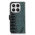 Xiaomi 17 Crocodile Series Læderpung med RFID - Grøn