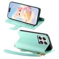 Xiaomi 17 sød katte-pung med kortholder, lynlåslomme og håndledsrem - grøn