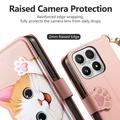 Xiaomi 17 sød katte-pung med kortholder, lynlåslomme og håndledsrem - lyserød