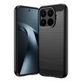 Xiaomi 17T Børstet TPU Cover - Karbonfiber - Sort