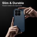 Xiaomi 17T Børstet TPU Cover - Karbonfiber - blå