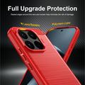 Xiaomi 17T Børstet TPU Cover - Karbonfiber - rød