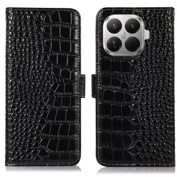 Xiaomi 17T Crocodile Series Læderpung med RFID - Sort