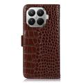 Xiaomi 17T Crocodile Series Læderpung med RFID - Brun