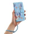 Xiaomi 17T Blomstret pung etui med plads til kort - babyblå