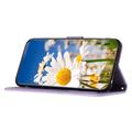 Xiaomi 17T Blomstret pung etui med kortholdere - lyslilla