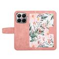 Xiaomi 17T Blomstret pung etui med kortholdere - pink