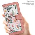 Xiaomi 17T Blomstret pung etui med kortholdere - pink