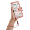 Xiaomi 17T Blomstret pung etui med kortholdere - pink