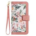 Xiaomi 17T Blomstret pung etui med kortholdere - pink