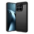 Xiaomi 17T Pro Børstet TPU Cover - Karbonfiber - Sort