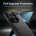 Xiaomi 17T Pro Børstet TPU Cover - Karbonfiber - Sort