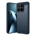 Xiaomi 17T Pro Børstet TPU Cover - Karbonfiber - blå