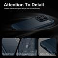 Xiaomi 17T Pro Børstet TPU Cover - Karbonfiber - blå