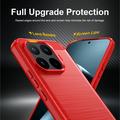 Xiaomi 17T Pro Børstet TPU Cover - Karbonfiber - rød