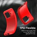 Xiaomi 17T Pro Børstet TPU Cover - Karbonfiber - rød