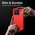 Xiaomi 17T Pro Børstet TPU Cover - Karbonfiber - rød