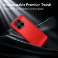 Xiaomi 17T Pro Børstet TPU Cover - Karbonfiber - rød