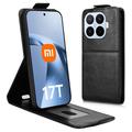 Xiaomi 17T Pro lodret flip-etui med stativ - sort