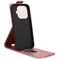 Xiaomi 17T Pro lodret flip-etui med stativ - rosaguld