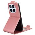 Xiaomi 17T Pro lodret flip-etui med stativ - rosaguld