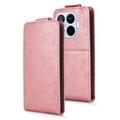 Xiaomi 17T Pro lodret flip-etui med stativ - rosaguld