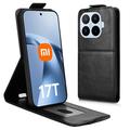 Xiaomi 17T lodret flip-etui med stativ - sort