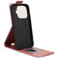 Xiaomi 17T lodret flip-etui med stativ - rosaguld