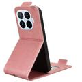 Xiaomi 17T lodret flip-etui med stativ - rosaguld