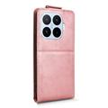Xiaomi 17T lodret flip-etui med stativ - rosaguld