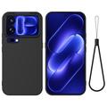 Xiaomi 18 Pro Max Flydende silikone cover med håndrem - Sort