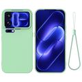 Xiaomi 18 Pro Max Flydende silikone cover med håndrem - Grøn