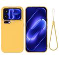 Xiaomi 18 Pro Max Flydende silikone cover med håndrem - Gul