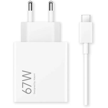 Xiaomi HyperCharge Combo 67W-oplader med USB-C-kabel - hvid