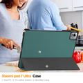 Xiaomi Pad 7 Ultra Tri-Fold Series Smart Folio-etui - Sortgrøn