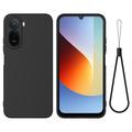 Xiaomi Poco C81 Pro Flydende silikone cover med håndrem - Sort