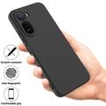 Xiaomi Poco C81 Pro Flydende silikone cover med håndrem - Sort